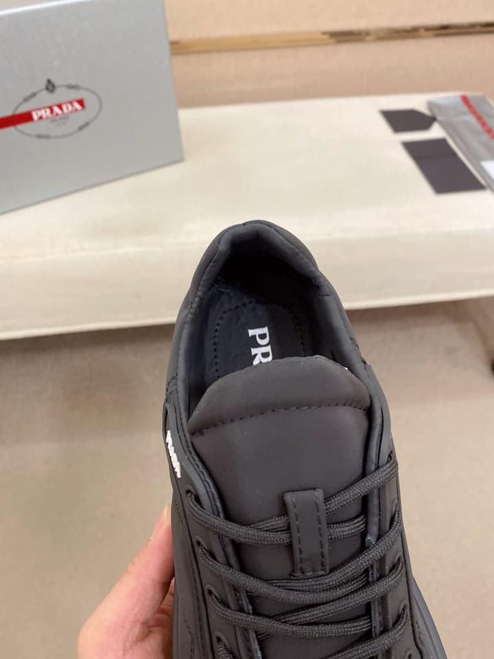 Prada Men's Waterproof Air Cushion Sneakers in Dark Grey