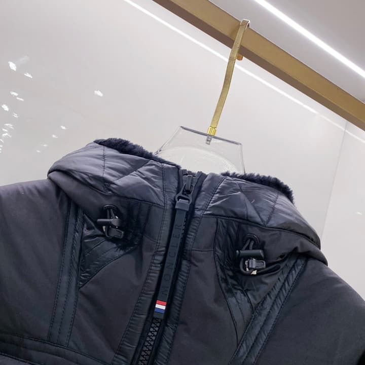 Moncler Grenoble Morgins Shearling Puffer Jacket in Black Technical Down Jacket