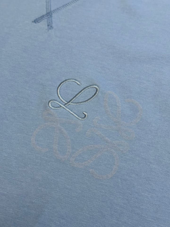 Loewe Anagram Embroidered Cotton T-Shirt in Sage Green