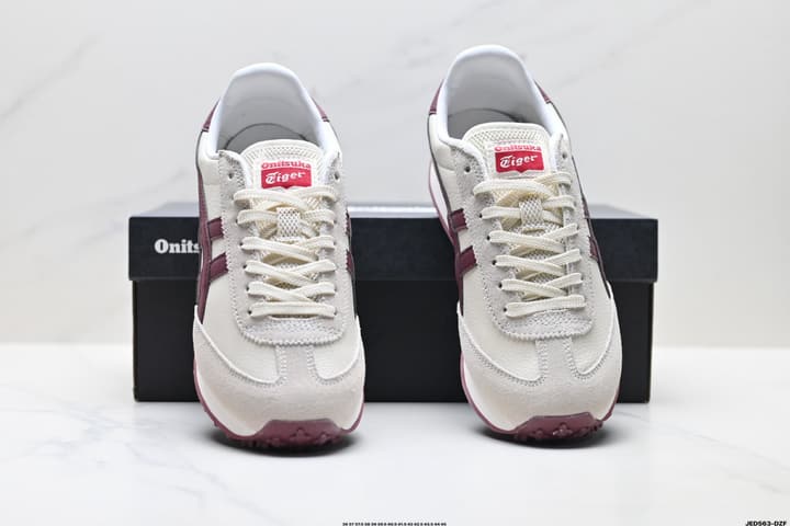 Onitsuka Tiger Edr 78 Low-Top Running Shoes in Cream And Burgundy