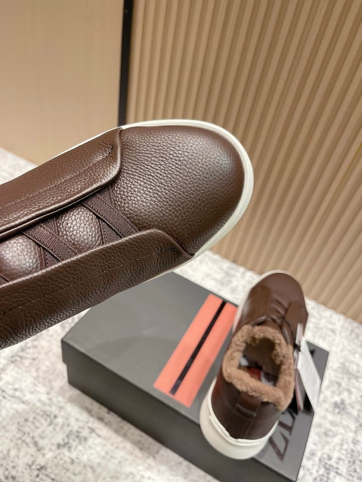 Zegna Triple Stitch Low-Top Casual Shoes – 2025SS in Black Leather
