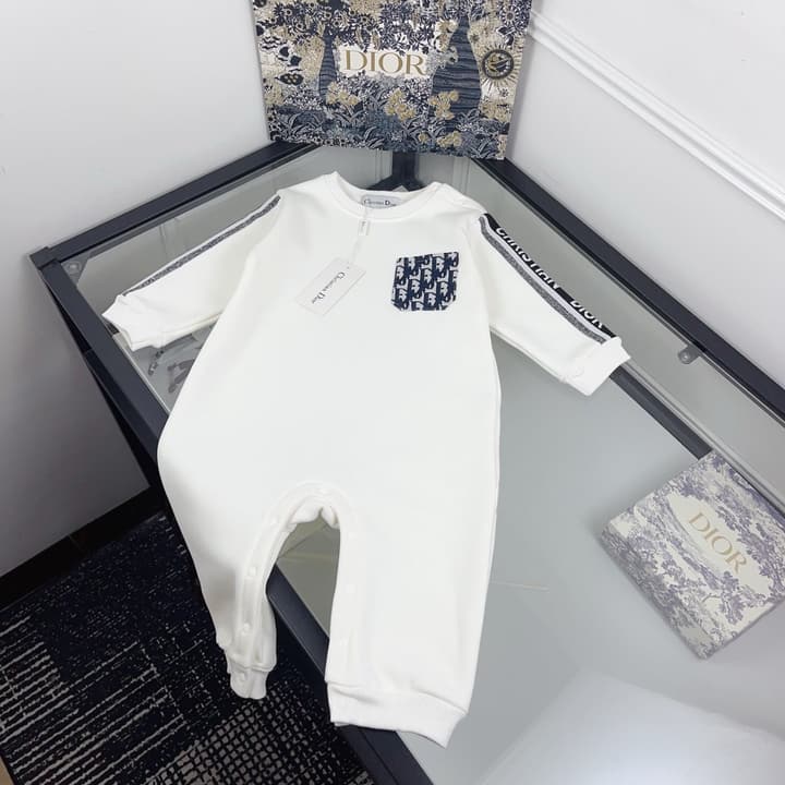Dior Oblique Embroidery Infant Romper – Kids Collection