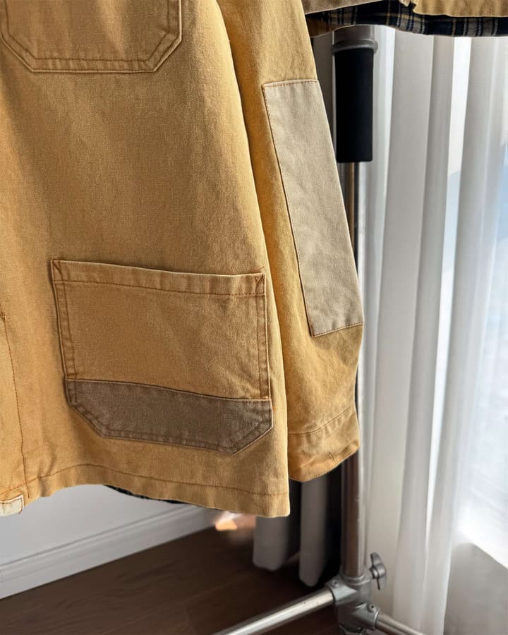 Ralph Lauren Barn Washed Distressed Jacket – 2025 Spring New in Classic Mustard Tan