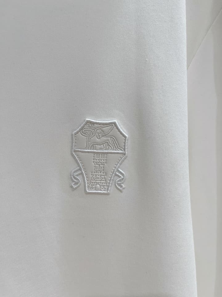 Brunello Cucinelli Men's Logo Embroidered Base Layer Sweater – 2025FW in Classic Black