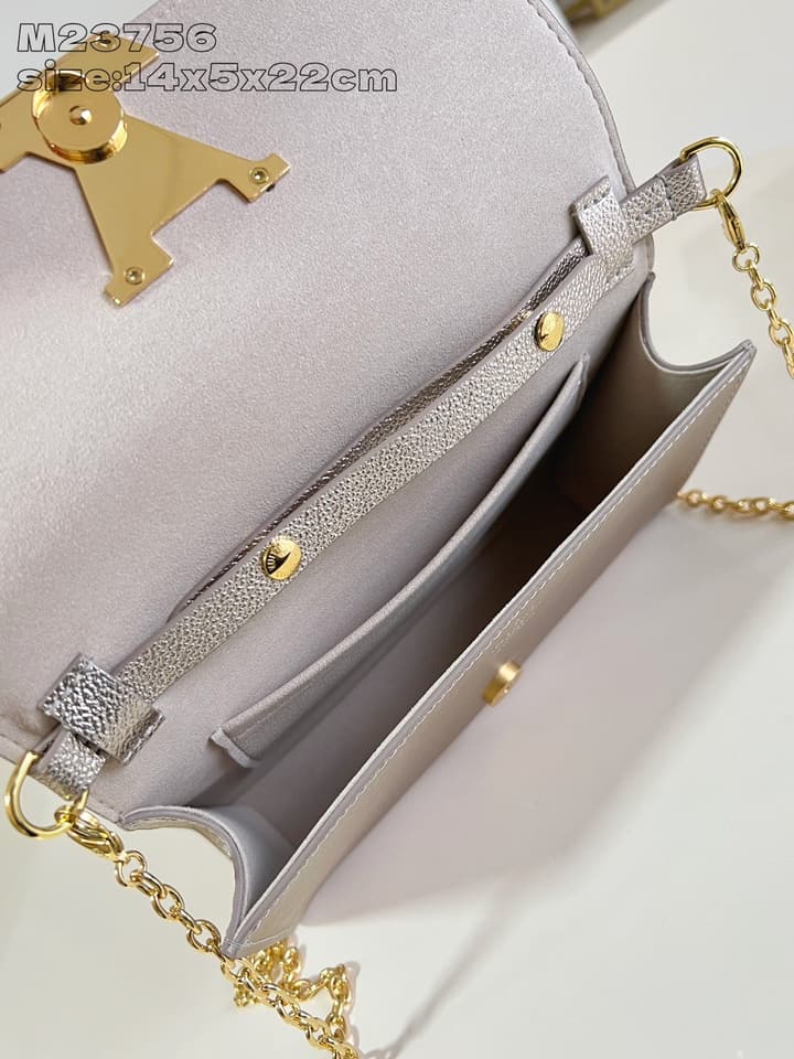 Louis Vuitton Pochette Louise Chain Bag in Beige