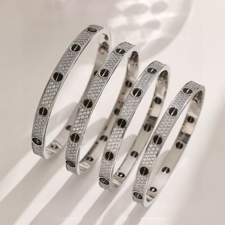 Cartier LOVE Pave Bracelet in Rose Gold Tone Bracelet
