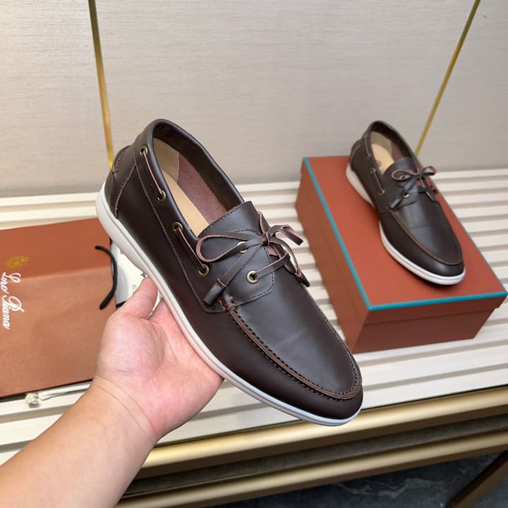 Loro Piana Moccasin Shoes – 2025 Collection in Navy Blue Leather