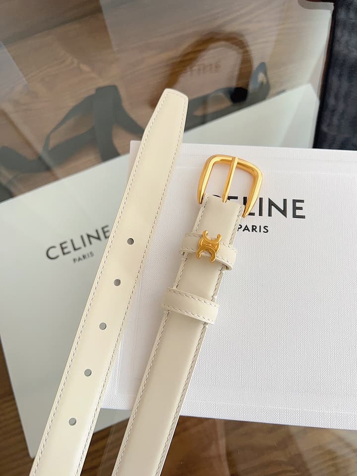 Celine Vivienne Taurillon 25mm Belt in Black Taurillon Leather