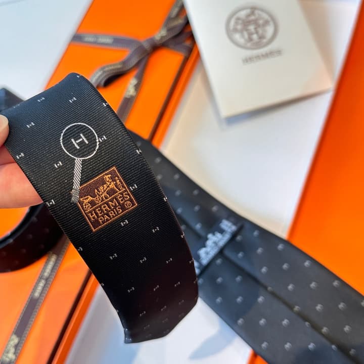 Hermès Men's Silk Tie in Burnt Orange Brown
