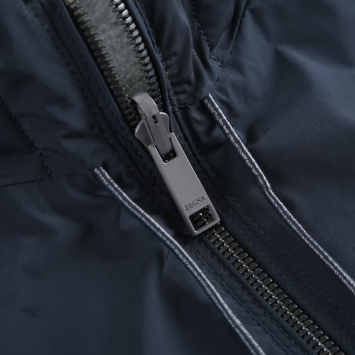 Zegna Microfiber Reversible Brezza Vest in Dark Blue