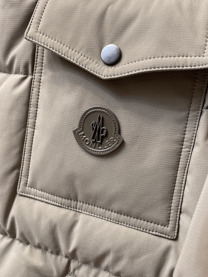 Moncler Designer Structural Down Jacket – 2025 Latest Model in Light Taupe Down Jacket
