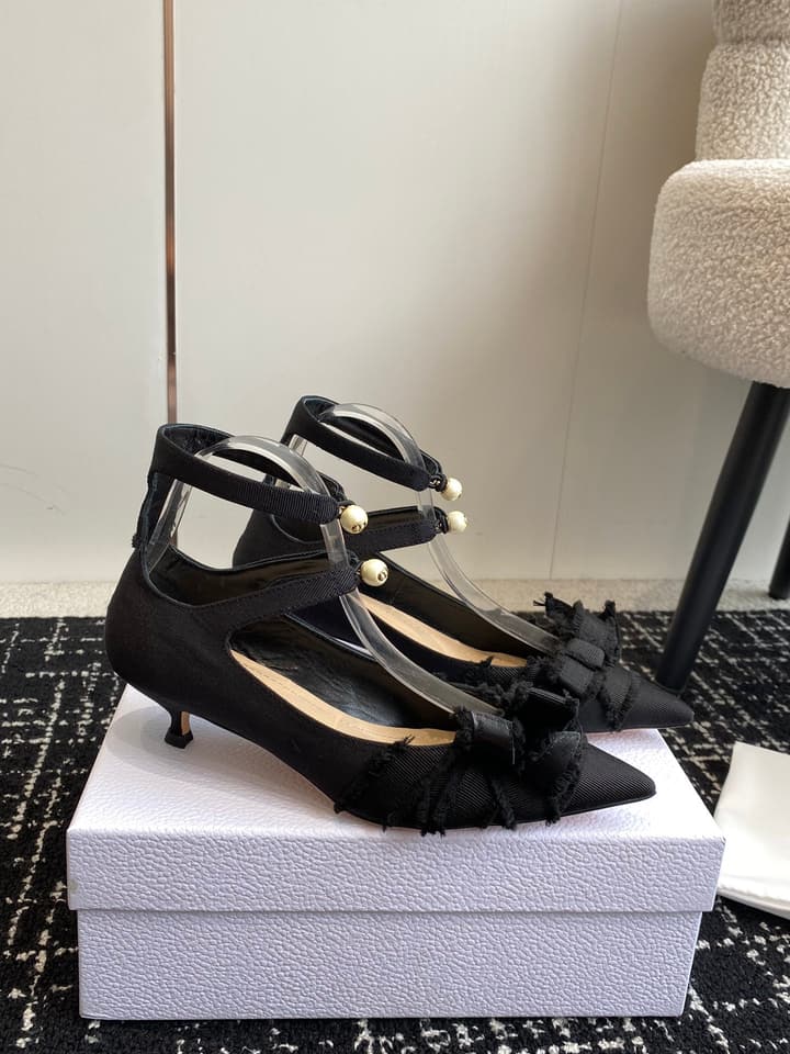 Dior J'Adior Jolie Pearl Pointed-Toe Pumps – 2024SS in Black