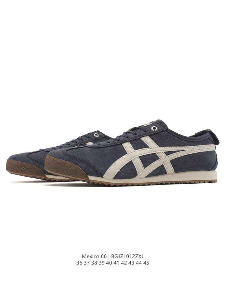 Asics Onitsuka Tiger Mexico 66 Classic Sneakers in Dark Navy With Cream Stripes