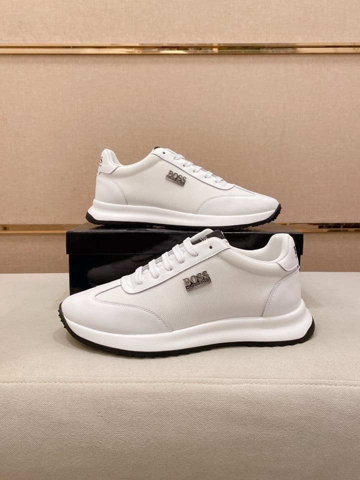 Boss Latest Casual Men's Sneakers in White With Black Sole