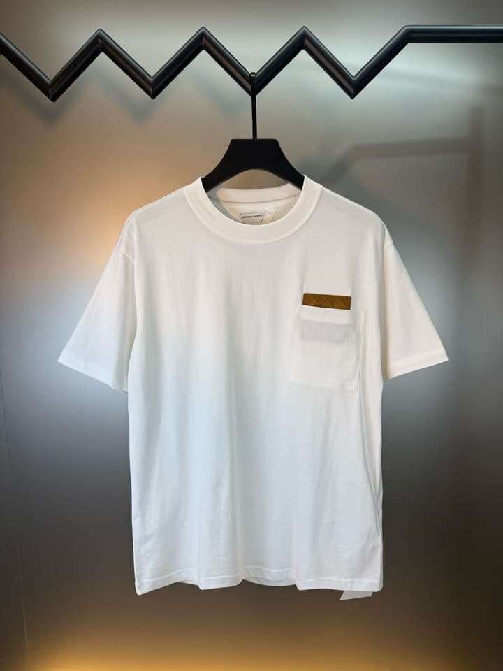 Bottega Veneta Woven Leather Pocket T-Shirt – Summer Collection – SS26 in Black