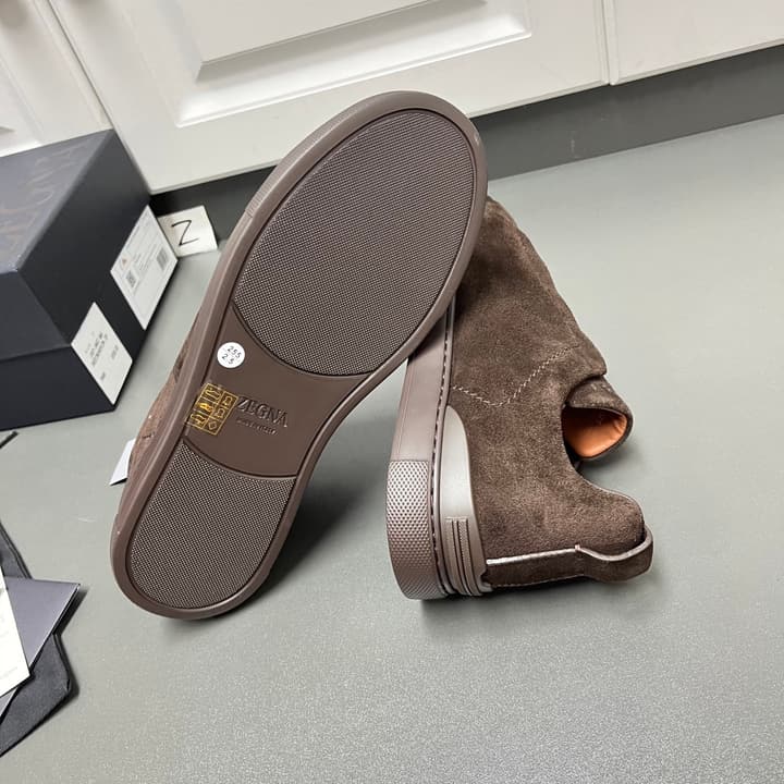 Zegna Triple Stitch Suede Low-Top Sneakers