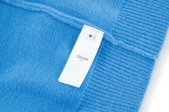 Celine Triomphe Embroidered Knit Sweater in Black