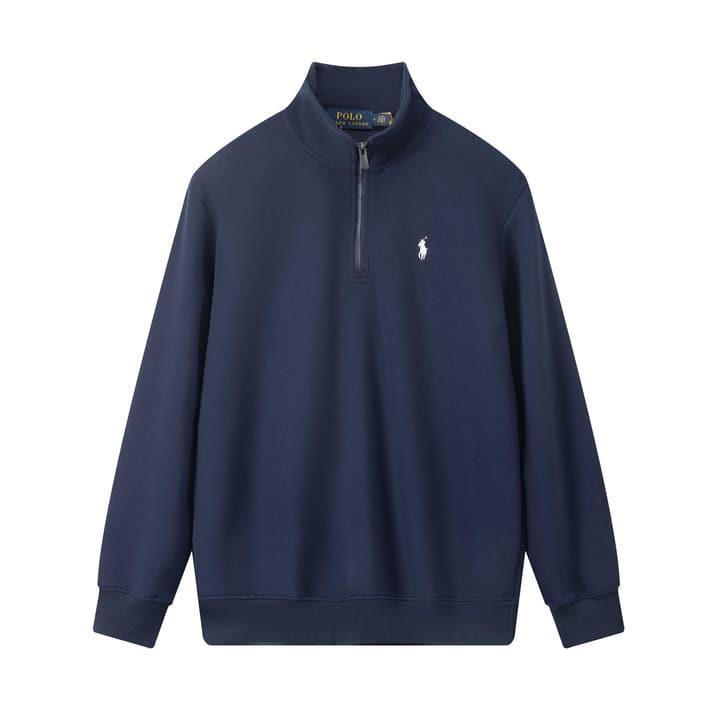 Ralph Lauren Classic Embroidered Half-Zip Sweatshirt in Black
