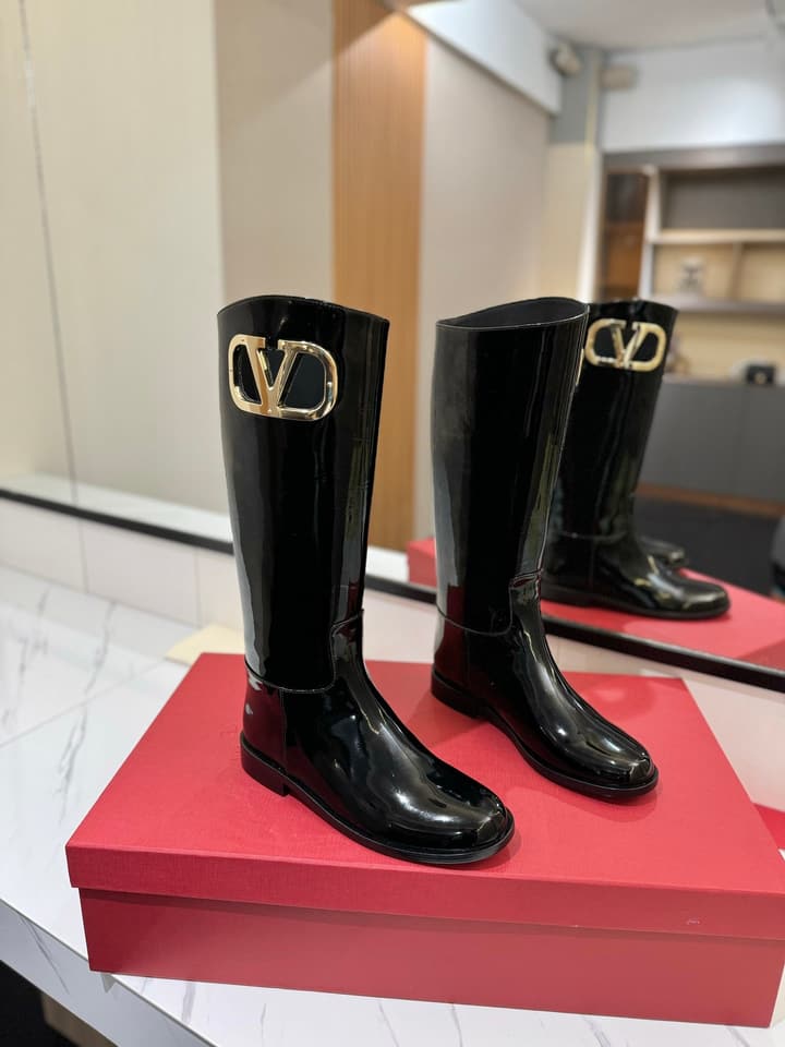 Valentino Garavani VLogo Type Rosso Slip-On Boots