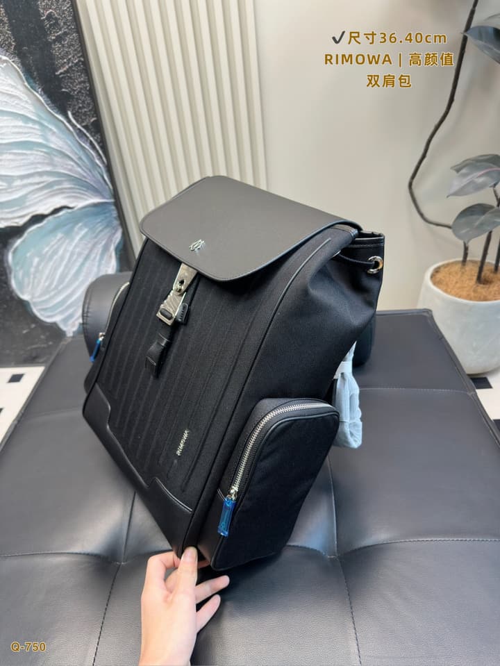 RIMOWA Groove Design Backpack in Black Grooved Backpack