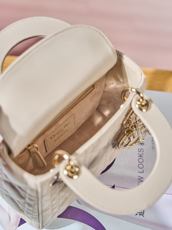 Dior Classic Lady Lambskin Handbag in Blush Pink