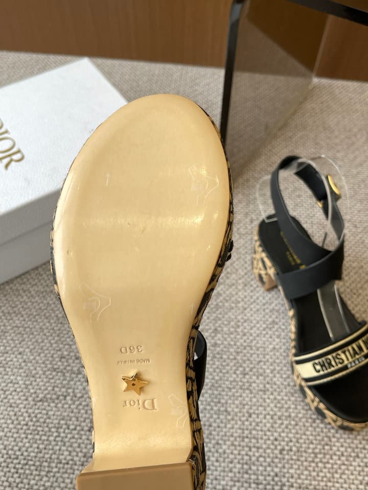 Dior Riviera Dway Wedge Sandals – Spring/Summer 2025 Collection in Black