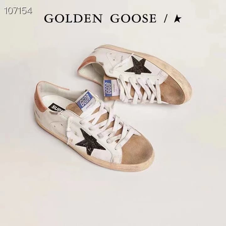 Golden Goose Superstar Graffiti Sneakers – SS22 in Black Star Rose Gold Toe