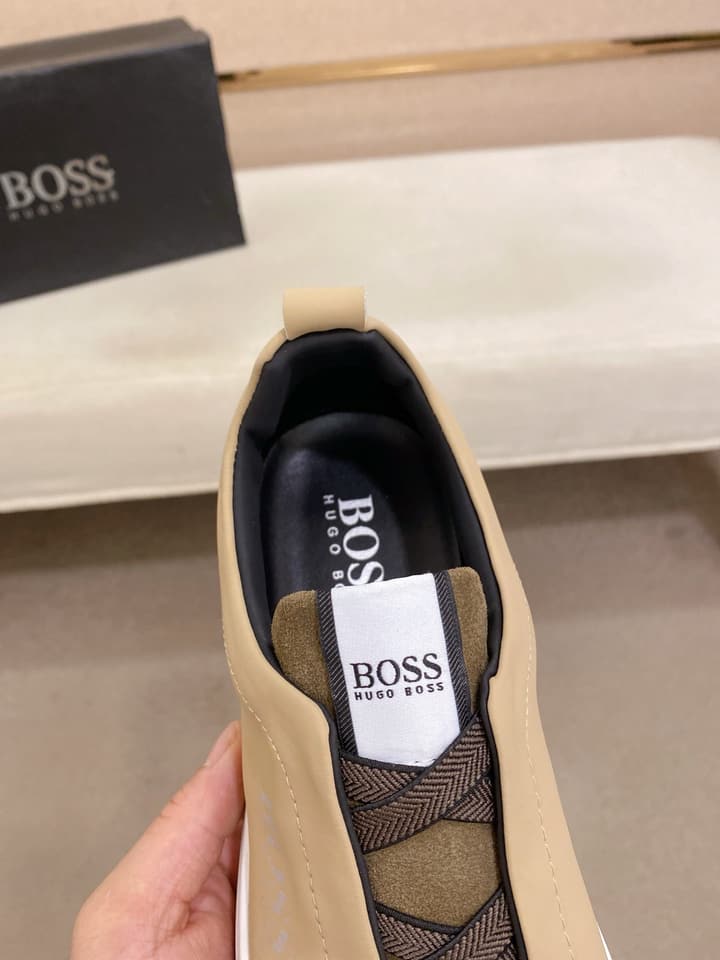 Boss Casual Leather Loafers in Glossy Black Toe