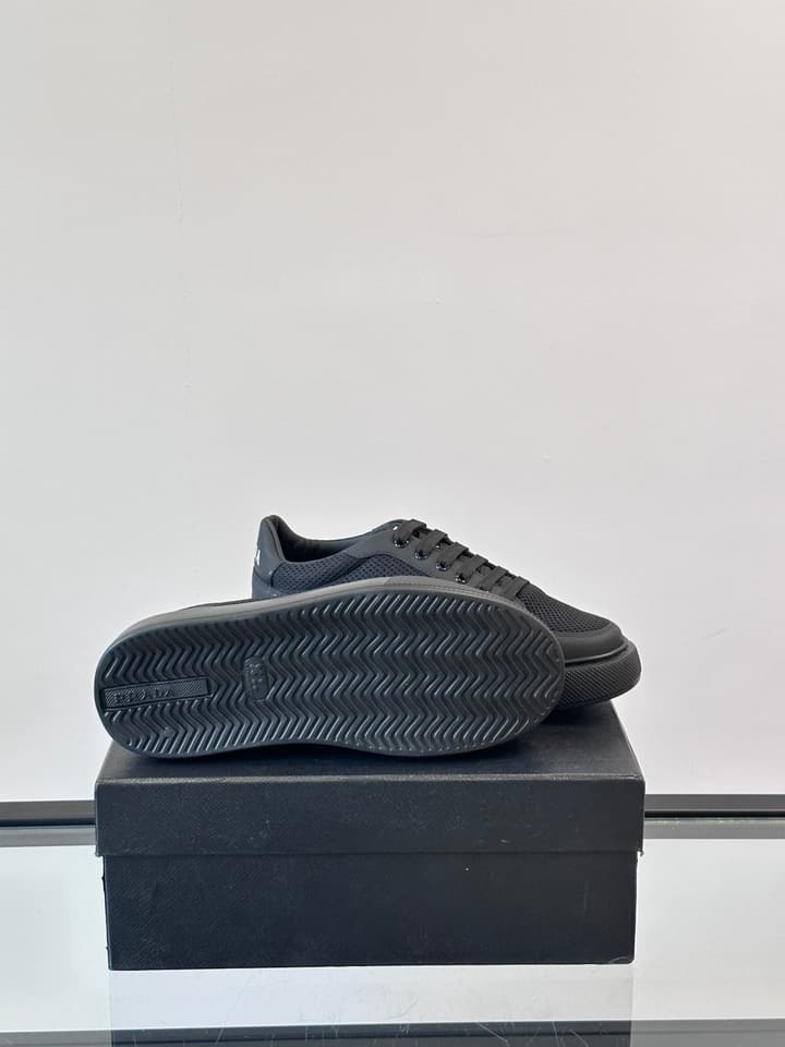 Prada Transparent Rubber-Sole Leather Sneakers