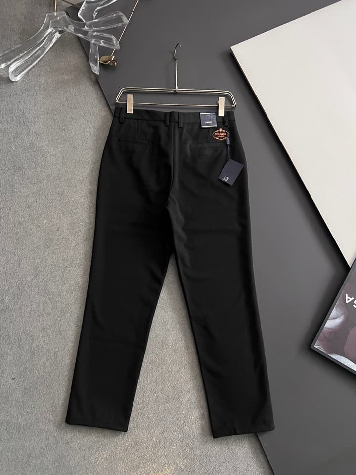 Prada Men's Cashmere Casual Trousers – 2025 Collection in Charcoal Gray