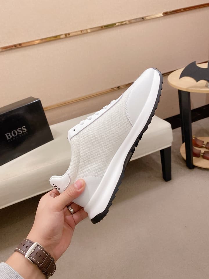 Boss Latest Casual Men's Sneakers in White With Black Sole