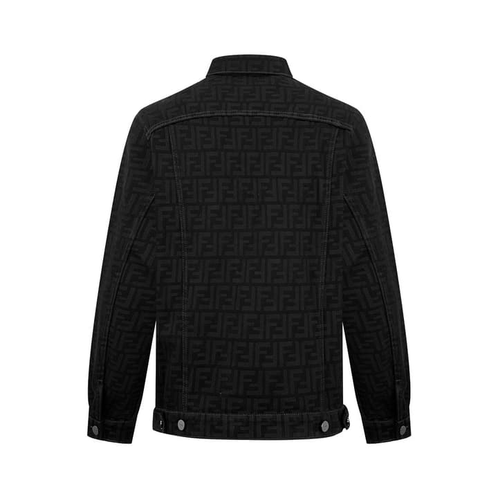 Fendi Full Print FF Denim Jacket in Black Ff Denim
