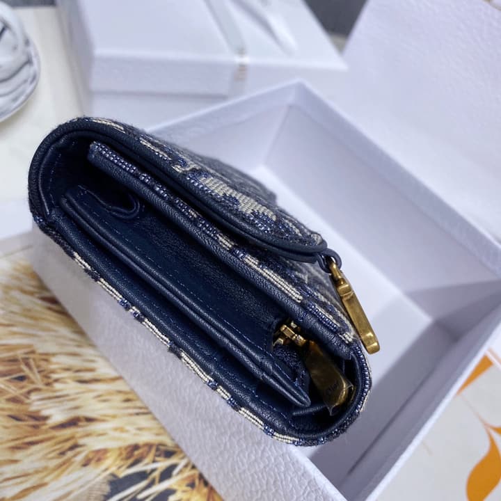 Dior Oblique Saddle Tri-fold Wallet