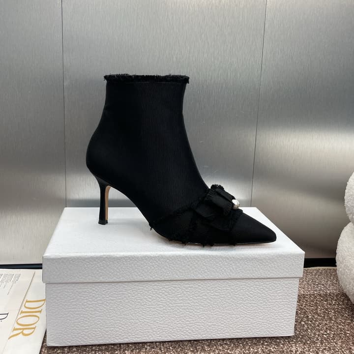 Dior J'Adior Adiorble Tassel Ankle Boots – 2024FW in Black Grosgrain