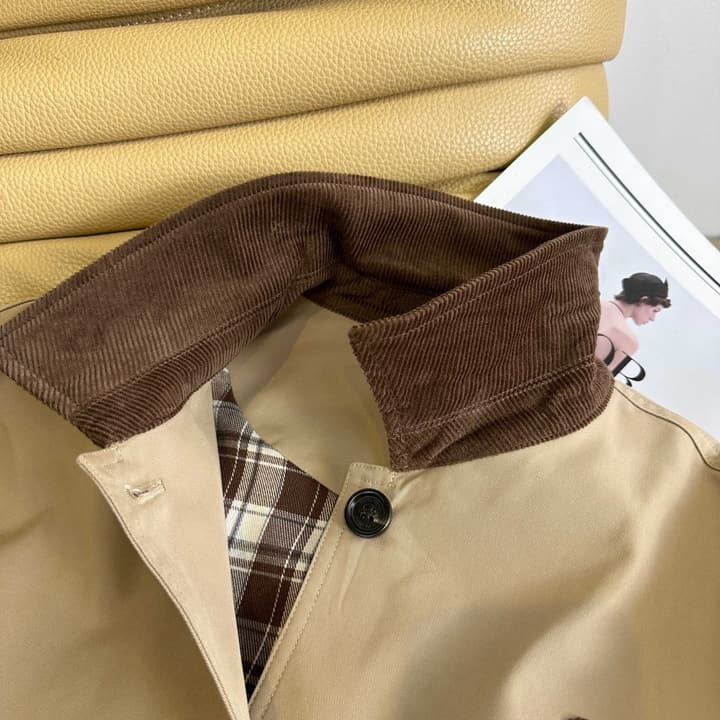 Miu Miu Collar Patchwork Trench Coat – 25SS in Creamy Beige