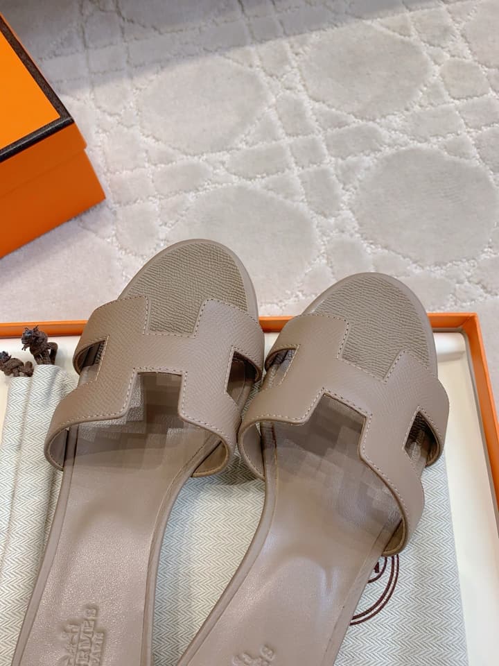 Hermès H-Heeled Sandals in Tan