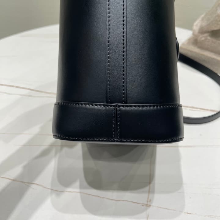 Celine Cuir Triomphe Calfskin Bucket Bag in Black