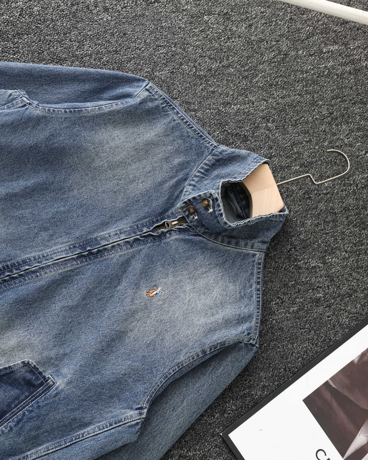 Ralph Lauren Washed Denim Jacket – 2025 Fall Collection in Classic Blue Denim