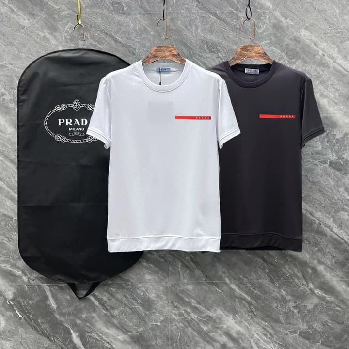 Prada Unisex Mercerized T-Shirt – 25SS Collection in Black