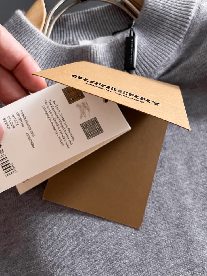 Burberry Half-Zip Wool Blend Sweater in Black Logo