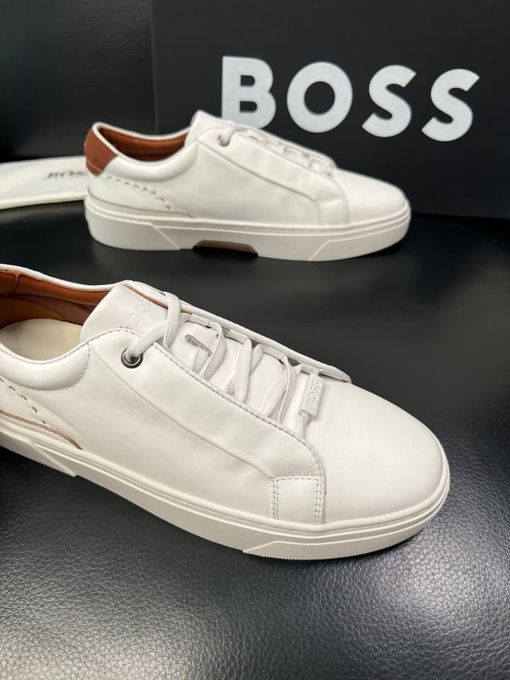 Boss Panelled Leather Sneakers