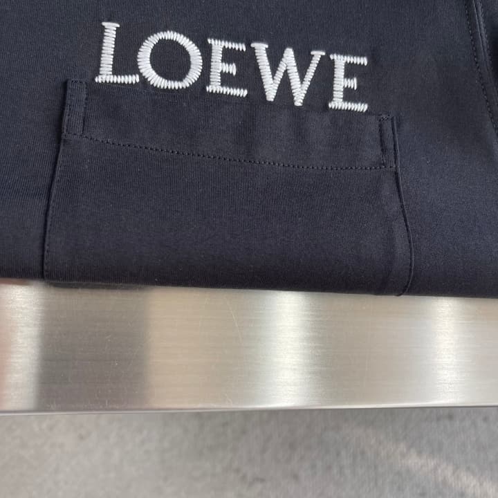 Loewe Pocket Embroidered Cotton T-Shirt in Black