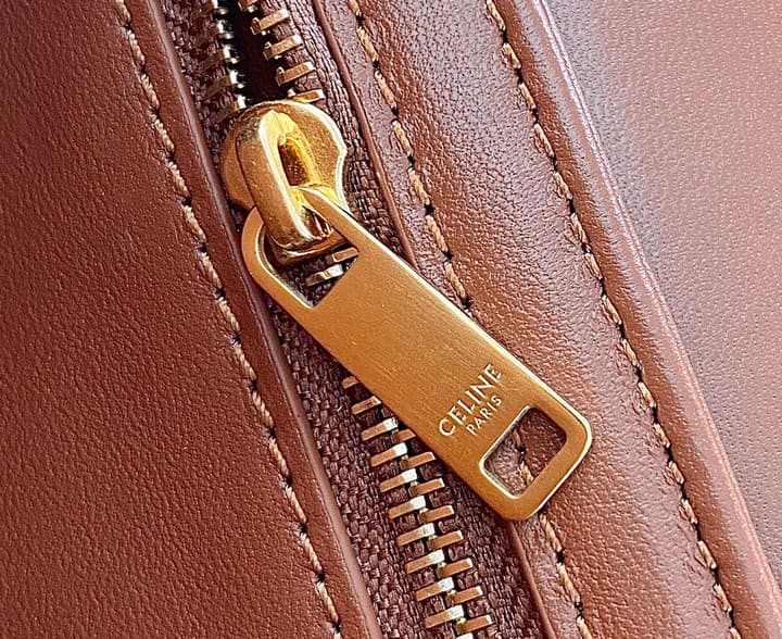 Celine Triomphe Box Calfskin Bag in Burnt Orange