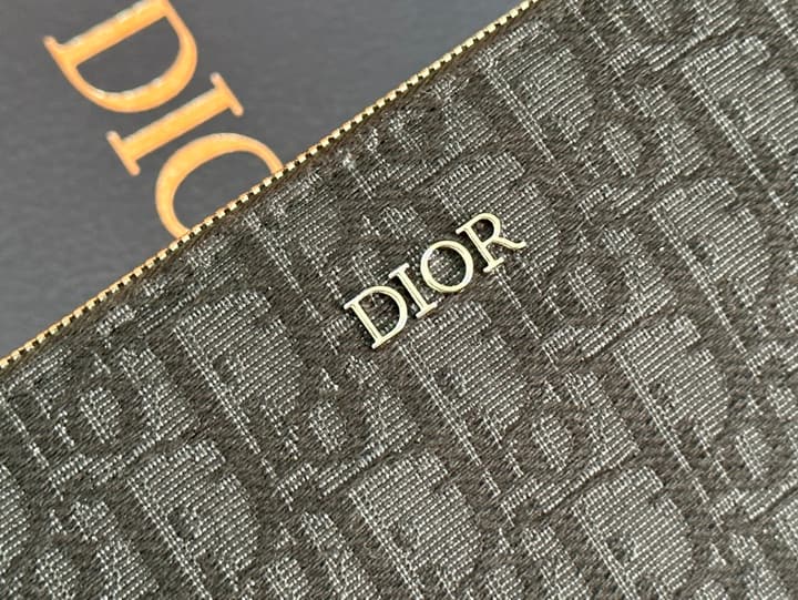Dior Oblique Clutch Bag in Black Oblique Canvas