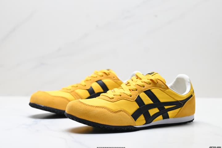 Onitsuka Tiger Serrano Nylon Retro Sneakers in Blue With White Stripes