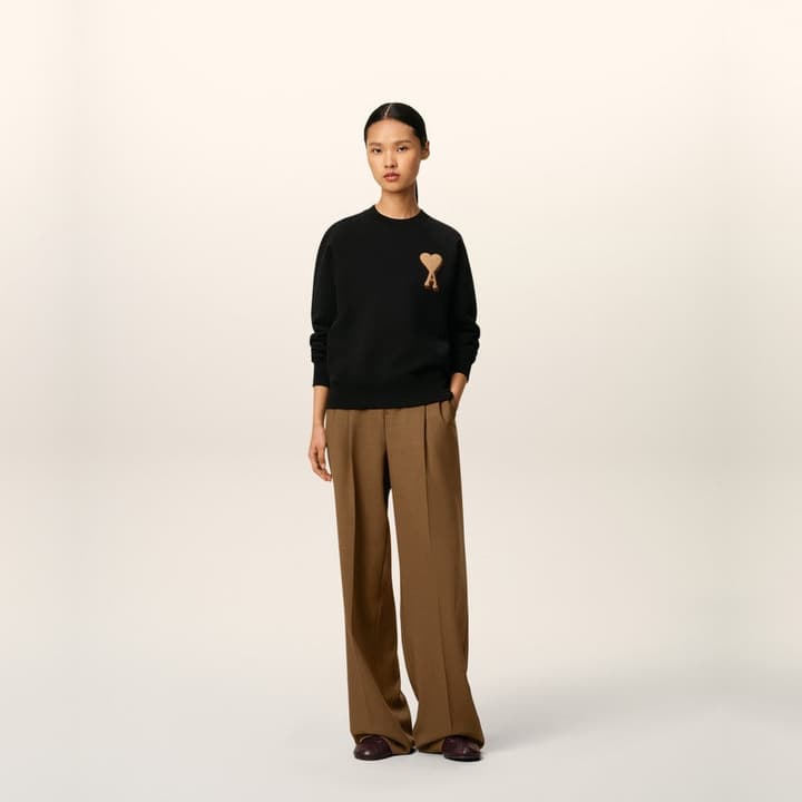 AMI Paris Terry Heart Boxy Sweatshirt – 25FW in Black Sweatshirt