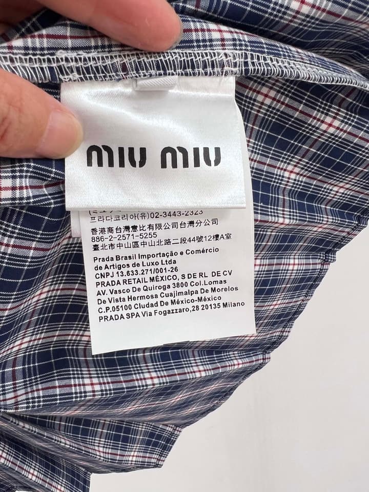 Miu Miu Academic Plaid Pleated Skirt – 25SS