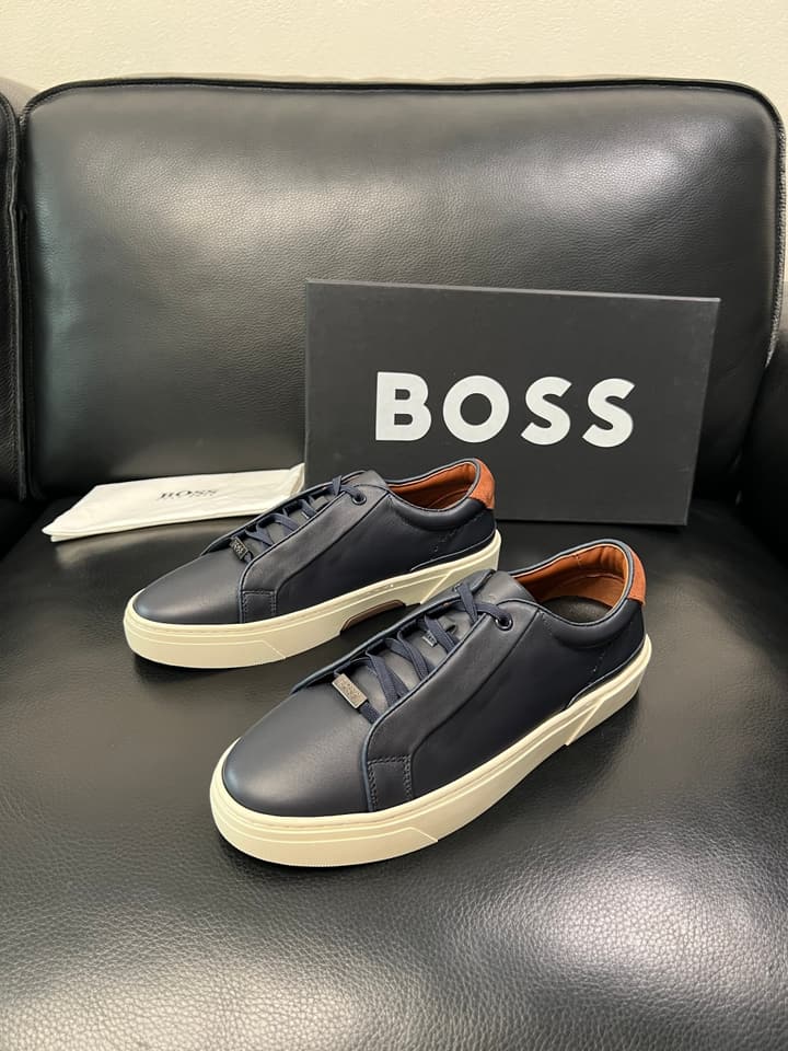 Boss Panelled Leather Sneakers
