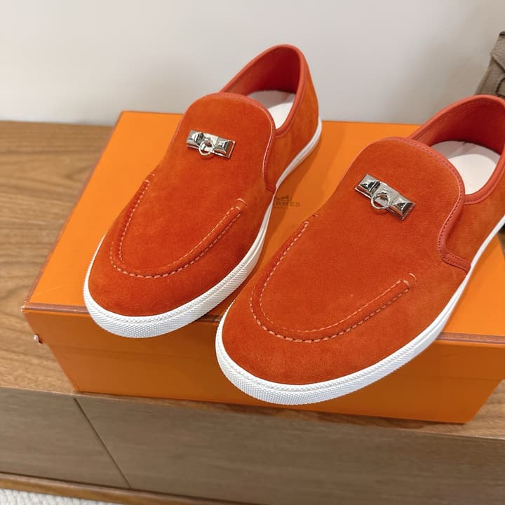 Hermès Lightweight Couple's Loafers – 25SS in Coral