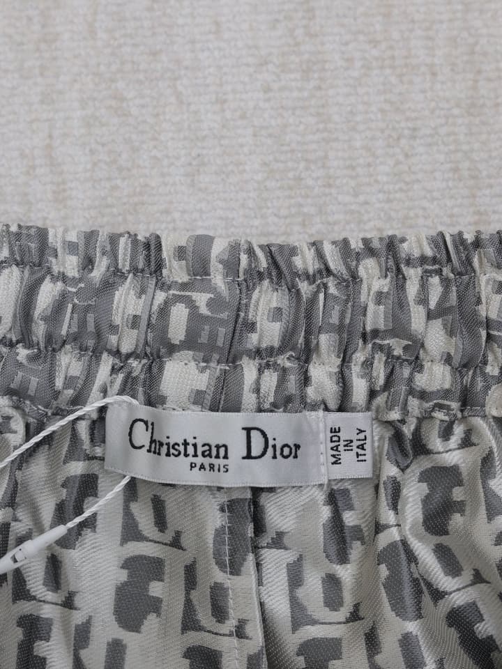 Dior Gold Taffeta Jacquard Oblique Shorts – 2025 in Navy Blue